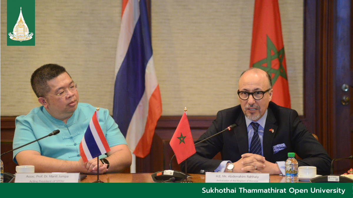 You are currently viewing The Courtesy Visit of the Moroccan Ambassador to Thailand at STOU